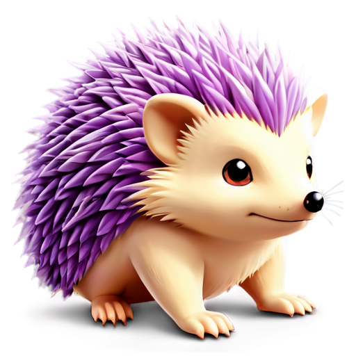 purple hedgehog, pokemon style - icon | sticker