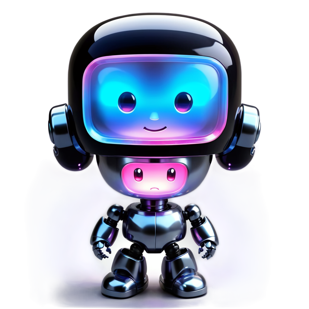 kawaii logo png,Cute aesthetic, a (tiny cute translucent polycarbonate robot) with an led screen face, emoticon, - icon | sticker