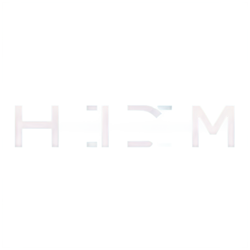 website logo for technology, text "hrem", technology style - icon | sticker