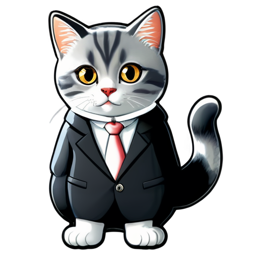 lawyer cat like judge circled - icon | sticker