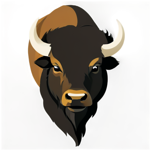 head of an aggressive bison - icon | sticker