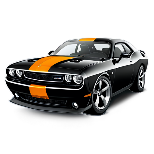 only headlights dodge challenger - icon | sticker