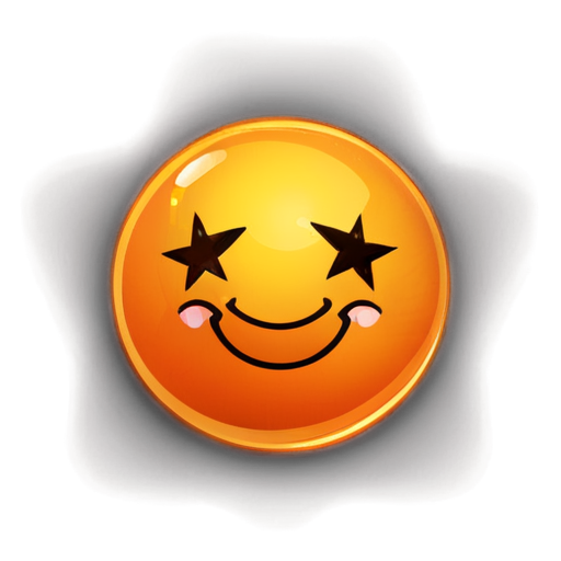 glowing orange ball with four stars - icon | sticker