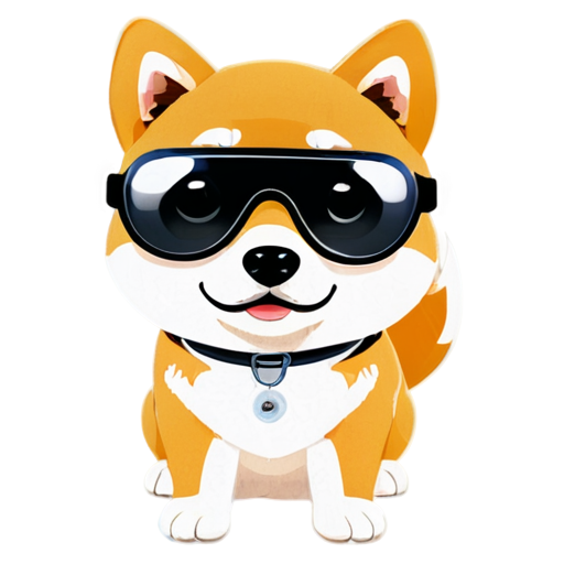 A Shiba Inu with VR glasses - icon | sticker