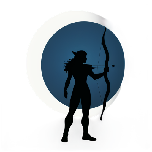 Night Elf (MEN) bowhunter,dark blue moon eclipse,night. - icon | sticker
