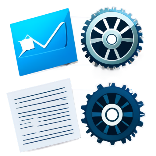 stack of documents Gears or formula icons An arrow - icon | sticker