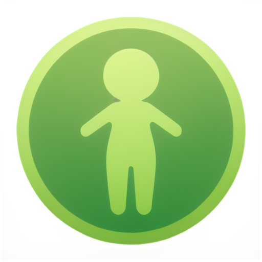 The background color of the icon is light green, with a cheerful and relaxed human shape added in the middle, symbolizing that mastering nutrition and health can make people feel happy both physically and mentally, and have a great body - icon | sticker