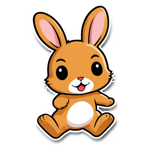 jumping bunny over youtube play icon - icon | sticker