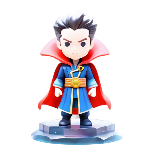 Epic full-body illustration of Doctor Strange, standing heroically, with a dynamic pose, in a dramatic sky background, detailed, cape flowing in the wind, powerful and inspiring, high-definition, realistic style. - icon | sticker