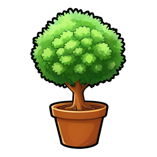 one green bush - icon | sticker