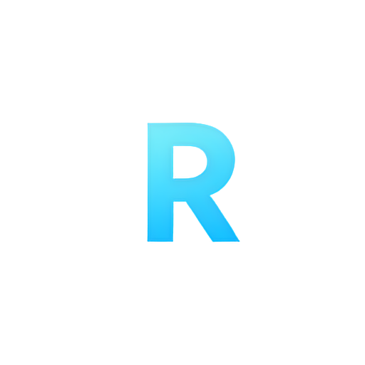 letter R in sans typeface, which represents a logo of channel management service for landlords - icon | sticker