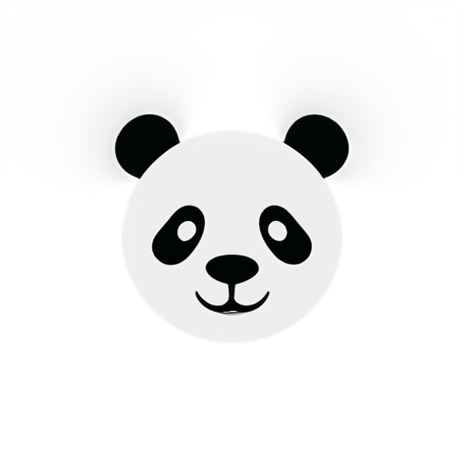 A pandas face, super simplistic, grey and white, modern logo - icon | sticker