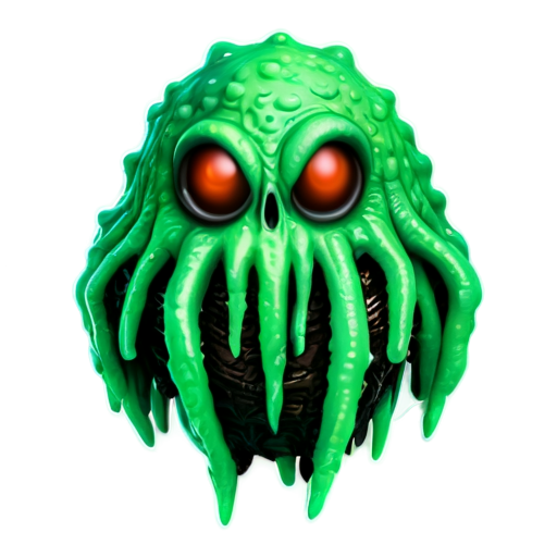 monster hive icon green and black colors scary style slime - icon | sticker