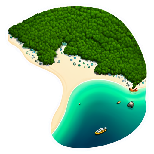 Koh Samet, Thailand. top view - icon | sticker