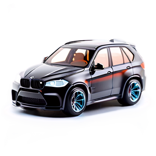 black bmw x5m with nature background - icon | sticker