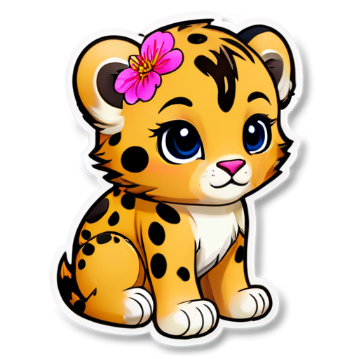 stickers leopard flowers peonies - icon | sticker