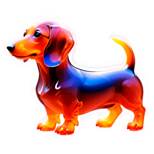 a beautiful dachshund flat style - icon | sticker