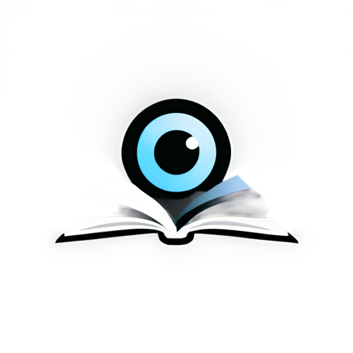 logo mystical, a book, an eye half above the book - icon | sticker