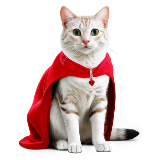 Realistic Cat in red medicine gown - icon | sticker