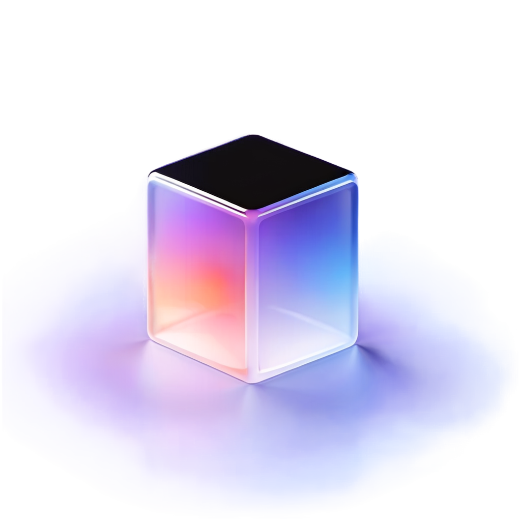 Flat vector logo of square, blue purple orange gradient, - icon | sticker