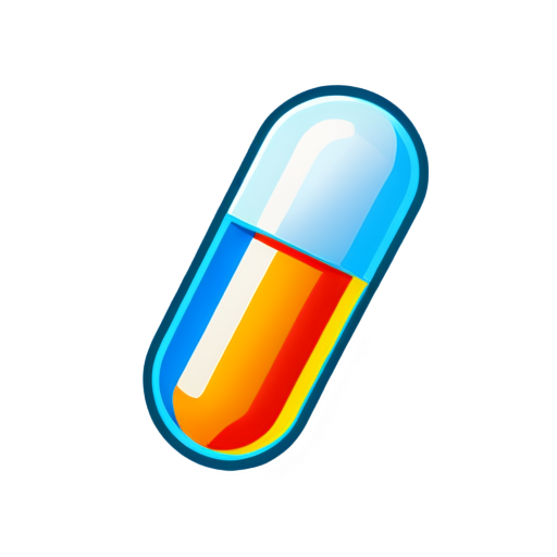 icon, outline of a medicinal capsule of color #FF0d51a0, which stands vertically with a slight tilt to the right - icon | sticker