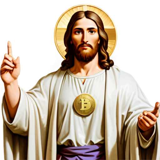 jesus rules over cryptocurrency - icon | sticker