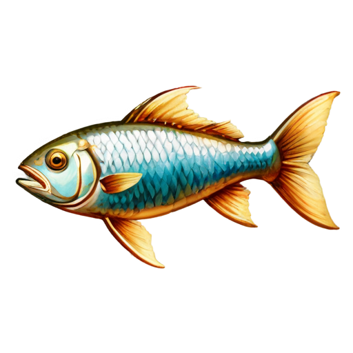 medieval fish, paint style, - icon | sticker