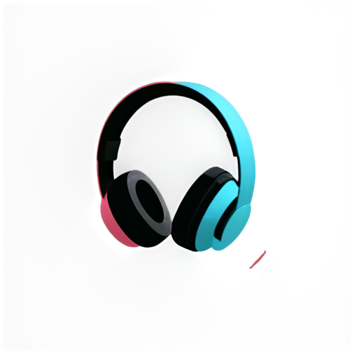 headphones, colorаful, flat color - icon | sticker