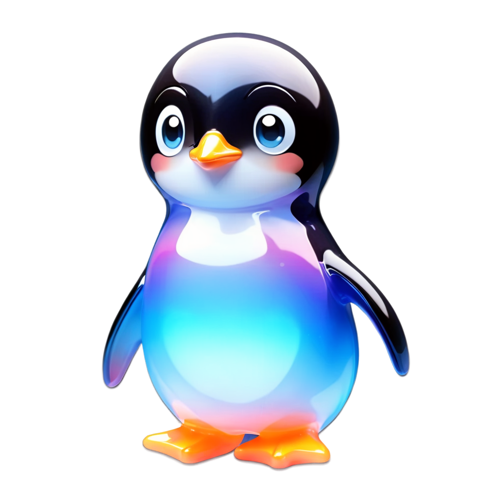 a penguin stands on the ice and looks up at the sky,starwhisper,galaxy,sea,from bottom,meteor, landscape,nebula, - icon | sticker