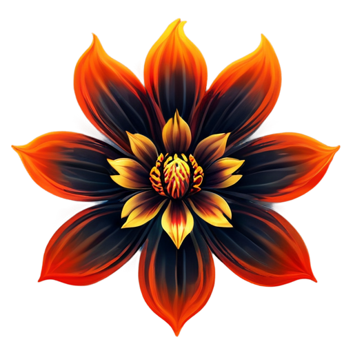 Fire Theme, Blossom Icon, Fiery Red, Intense Design, Mythical Flower, Bold Colors, Dynamic Shape - icon | sticker