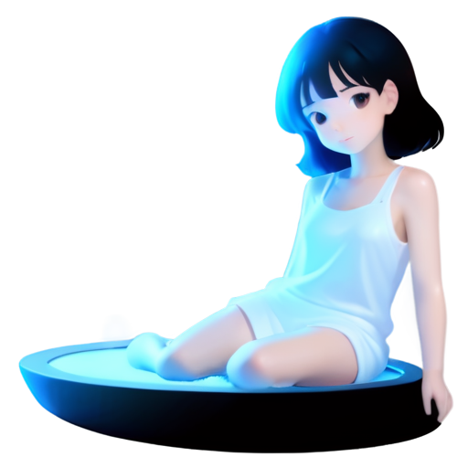 lying on the sand with her back up, heat, white sand, feeding her baby with her salt, in anime style, 2d anime character, white European appearance, young, day, girl, beautiful, dark-haired, curved, slender, pretty, young, without shoes, on the see, - icon | sticker