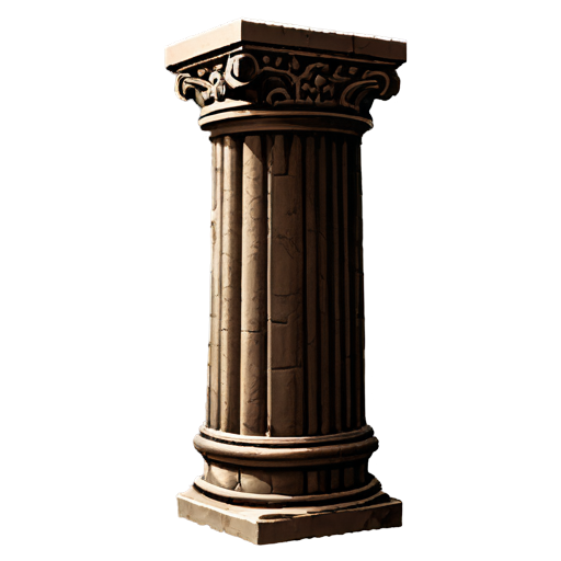 2d brown castle column icon - icon | sticker