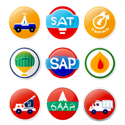 make 9 icon for website, white color 1. Oil and gas industry 2. Mineral extraction industry 3. metallurgical industry 4. road transport 5. Forestry industry 6. Chemical industry 7. SAP-expertise 8. Business consulting 9. 1C-expertise - icon | sticker