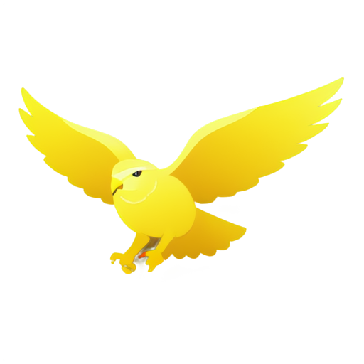 Yellow Falcon flying - icon | sticker