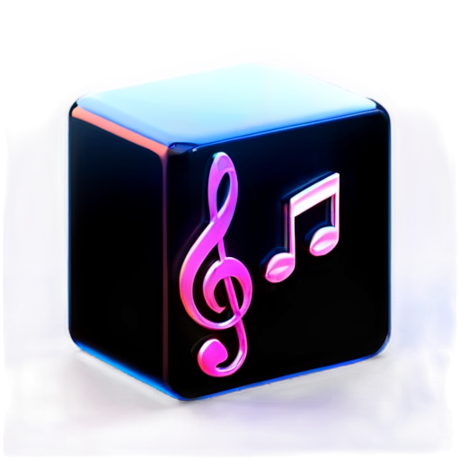 music, neon, style, fractals, note, shadow, quality - icon | sticker