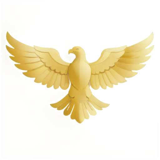 A Golden Ancient Roman Empire Eagle with its wings spread out and facing forward - icon | sticker