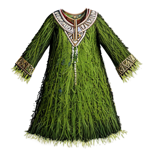 Intricate reach tribal jungle dress made of grass - icon | sticker