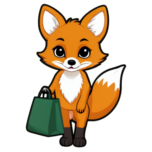 Fox with bag - icon | sticker