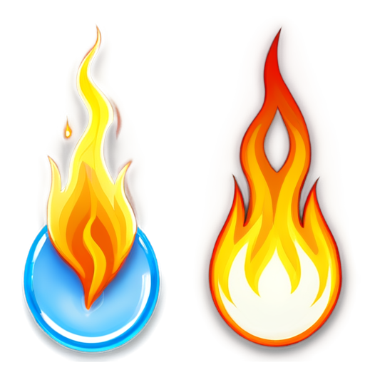 Fire water oxygen like three symbols - icon | sticker