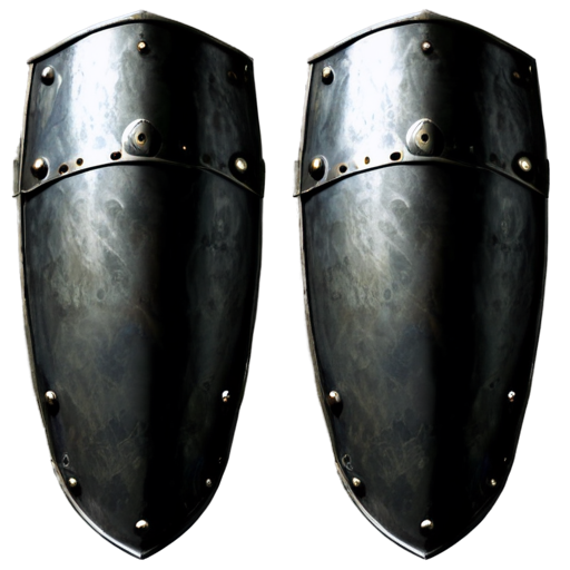 Simple poor medieval plate greaves - icon | sticker