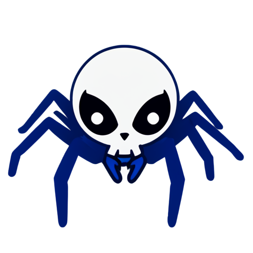 spider,white and blue,in the style of minimalistic,flat - icon | sticker