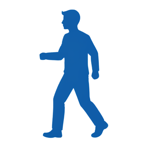 Create an icon for cryptocurrency related walking. It should have minimalism and should be made in dark blue color with white shades. - icon | sticker