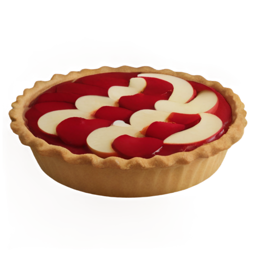 The pie is sprinkled with many apple slices shaped like the numbers "0" and "1", and there is a pencil stuck diagonally on top. - icon | sticker