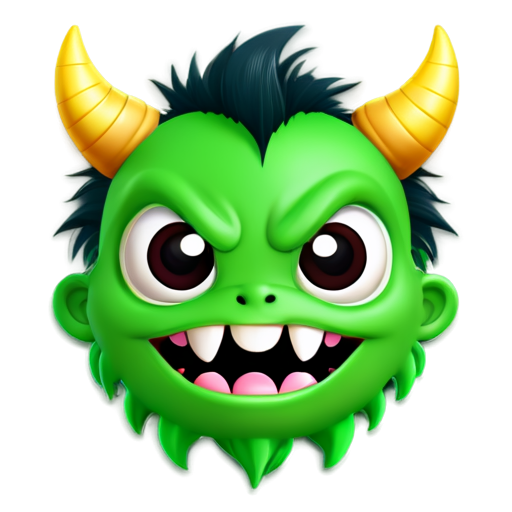 3d monster face - icon | sticker