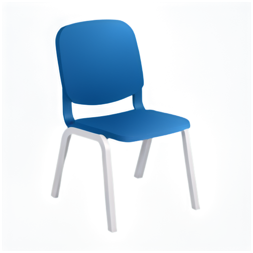 simple icon for a mobile app of chair with plastic covering it, this icon is to be used in a blue color pallete, the icon should be designed in the apple design language - icon | sticker