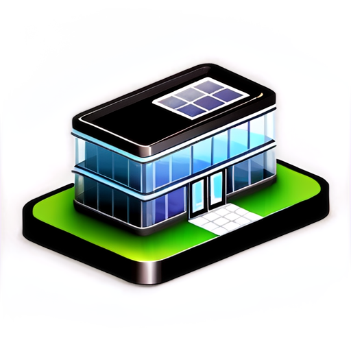 isometric business-center with windows. angle 45 degrees - icon | sticker