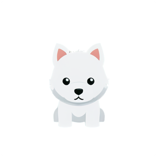 Cute pixel style West Highland White Terrier big head ,ping nose - icon | sticker