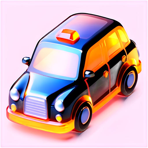 taxi icon with orange and black colors. - icon | sticker