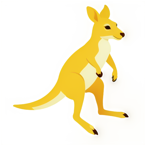 a playful kangaroo in bright and unnatural colors - icon | sticker