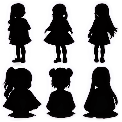 the silhouette of a girl in several shrines - icon | sticker